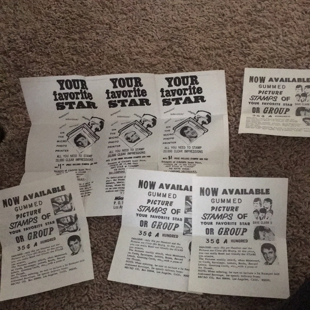 All the stuff from the 1960s memorabilia